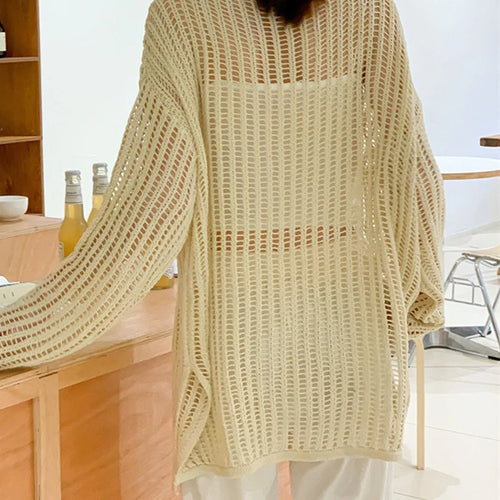 Load image into Gallery viewer, Green Hollow Out Big Size Knitting Sweater Round Neck Long Sleeve Women Pullovers New Fashion Spring Autumn 2025 1DJ1621
