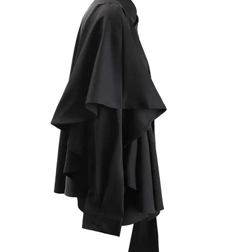 Women Irregular Design Ways Wear Big Size Blouse New Stand Collar Long Sleeve Shirt Fashion Spring Autumn 2025 CPG1239