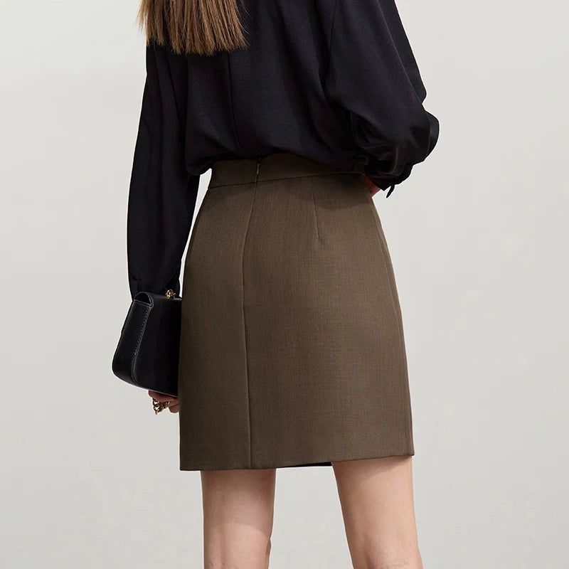 Mini Skirt 2026 Spring New Elegant Commuter Versatile Short Skirt A-Line Color-blocking Splicing Women's Clothing 12621021