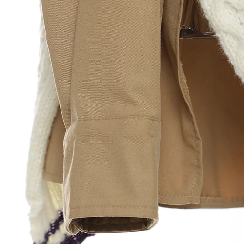 Load image into Gallery viewer, Khaki Irregular Big Size Knitting Sweater Lapel Long Sleeve Women Pullovers New Fashion Tide Autumn Winter 2025 1DE6073
