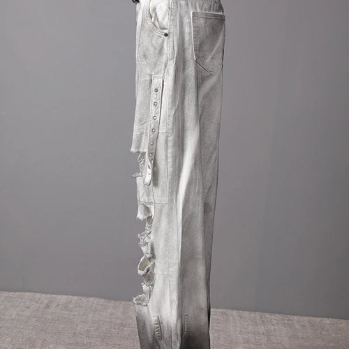 Load image into Gallery viewer, High Waist Light Gray Denim Do Old Long Casual Wide Leg Jeans New Women Trousers Fashion Tide Spring Autumn 2025 CPG3151
