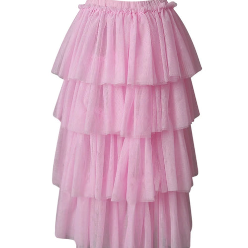 Load image into Gallery viewer, Mesh T-shirt Cake Half-body Skirt Two Pieces Suit New Round Neck Short Sleeve Women Fashion Spring Summer 2025 CPG3209
