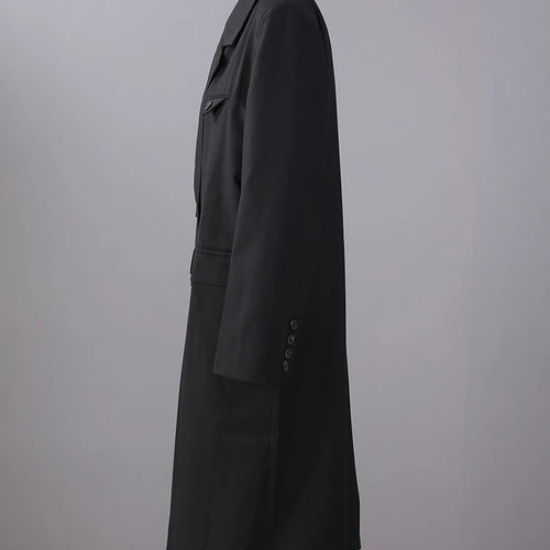 Load image into Gallery viewer, Women Black Double Breasted Big Size Long Blazer New Lapel Long Sleeve Jacket Fashion Tide Spring Autumn 2025 2R6701
