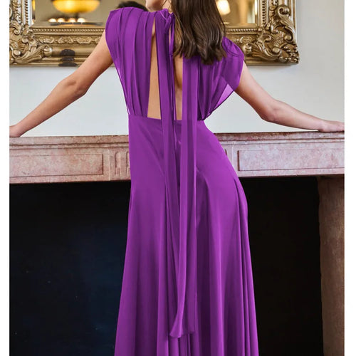 Load image into Gallery viewer, Elegant Sleeveless Bodycon Slit Party Evening Dress Women Sexy Deep V Backless Long Dress Autumn Winter Vestido 2024
