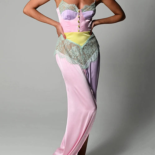 Load image into Gallery viewer, Diamond Strap Elegant Lace Patchwork Party Dresses Women Sexy Buttons Backless Mini Bodycon Dress Clubwear Vestidos 2021
