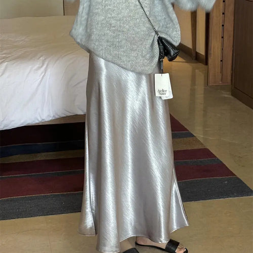 Load image into Gallery viewer, French New Women's Solid Elegant Festival Fishtail Long Skirt Spring Summer High Waist Office Lady Zipper Skirts Fashion Popular
