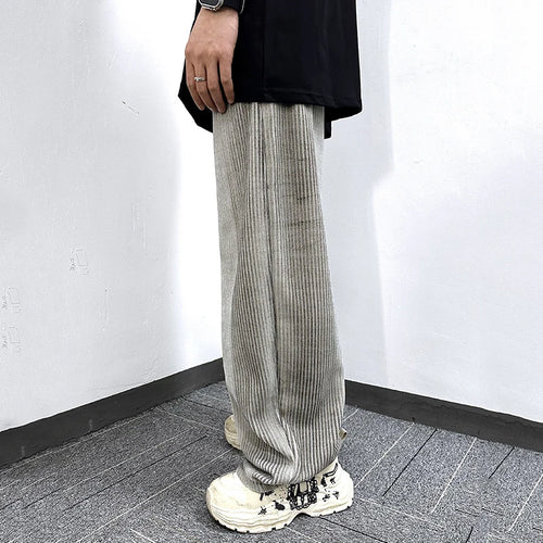 Load image into Gallery viewer, Men's Jeans New Ameriican Simple Style Stripe Distressed Wide Leg Loose Denim Pants Trendy Casual Male Bottoms 9W1775
