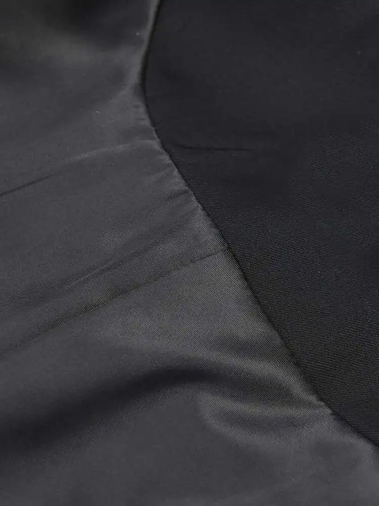 Women Black Irregular Color-block Big Size Blazer New Lapel Long Sleeve Jacket Fashion Tide Spring Autumn 2025 1DF308001