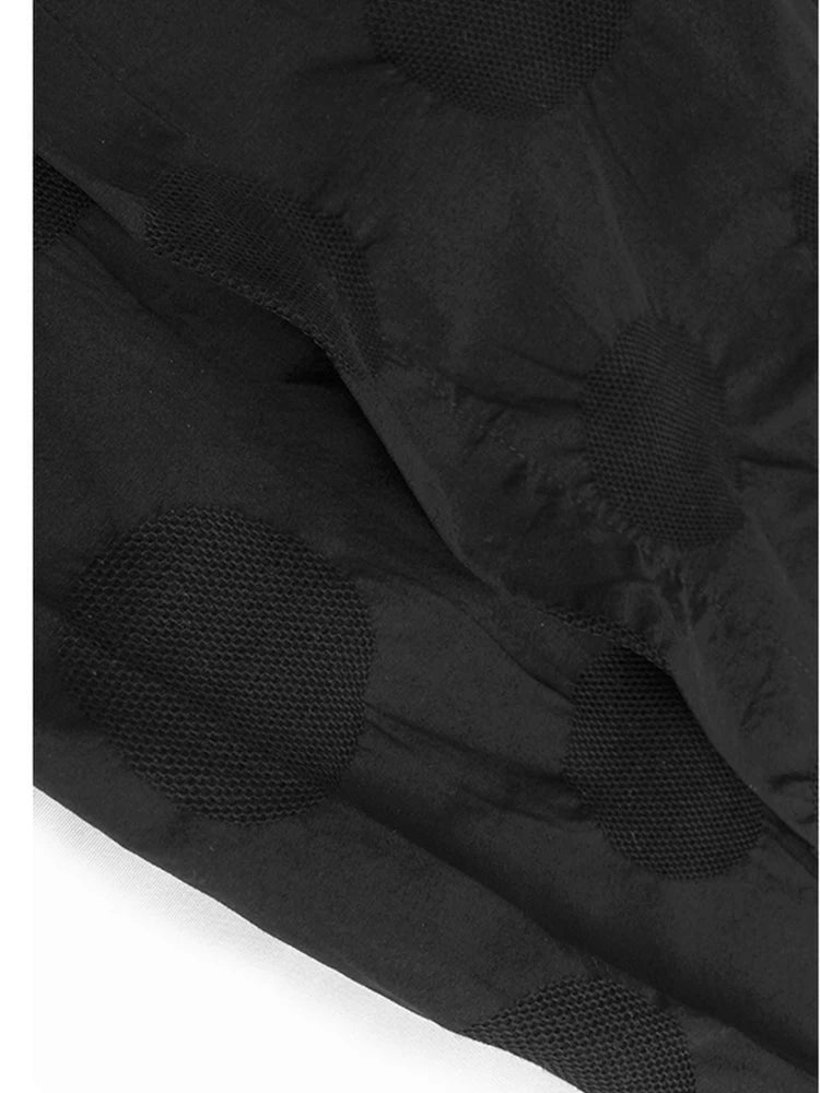 High Elastic Waist Black Dot Printed Spliced Long Wide Leg Pants New Trousers Women Fashion Spring Autumn 2025 1DJ1432