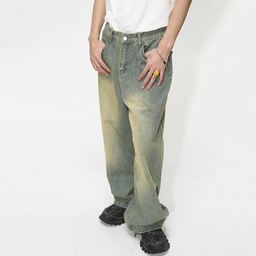 Load image into Gallery viewer, Vintage Gradient Baggy Jean Trousers Trend Men&#39;s Fashion Distressed Y2k Style Personality Wide Leg Casual Denim Pant 9C1149
