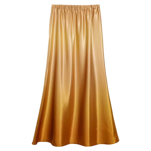 Load image into Gallery viewer, Spring Summer Gradient High Waisted Pleated Skirt Women Clothes French Vintage Elegant Vacation Party Long Skirt Streetwear Chic
