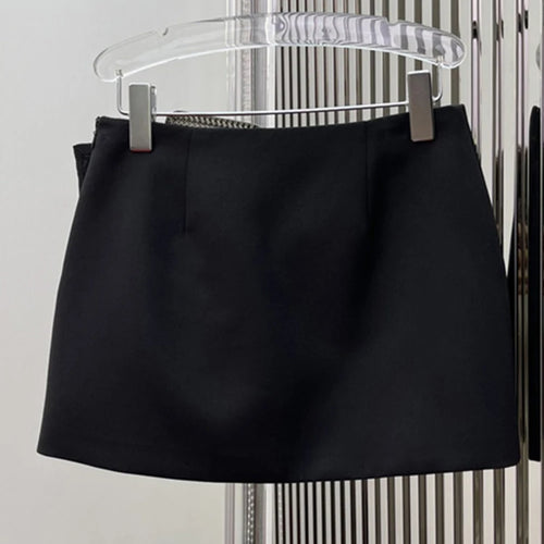 Load image into Gallery viewer, Streetwear Patchwork Diamond Skirt For Women High Waist Split Side Irregular Hem Mini Skirts Female Summer Clothes Style
