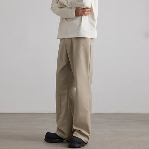 Load image into Gallery viewer, Men's Summer Suit Pants New Korean Style Splicing Micro Flared Trousers Straight Leg Solid Color Trendy Male Bottoms 9W1902
