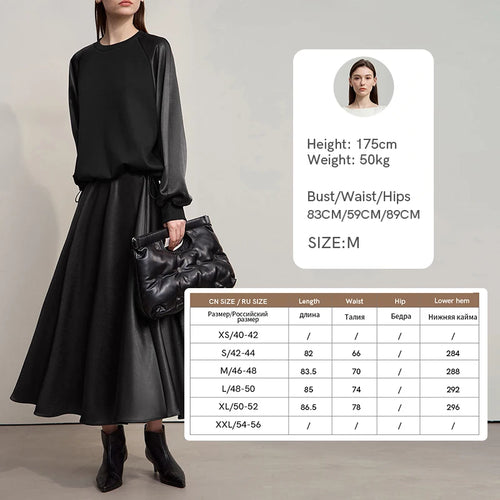 Load image into Gallery viewer, Women's Skirt Loose Long A-skirt Satin Skirts For Women 2025 Autumn New Minimalist Solid Color Clothing Ladies 12513015
