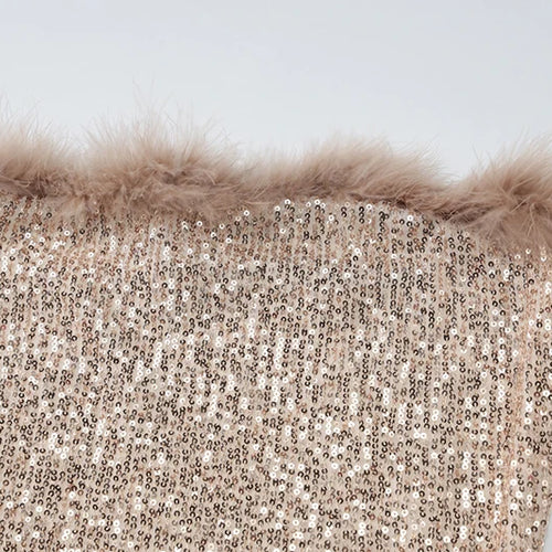 Load image into Gallery viewer, Sequins Off-shoulder Sexy Mini Dress For Women Fashion Strapless Feather Backless Bodycon Club Party Sparkle Dress
