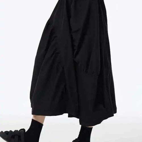 Load image into Gallery viewer, High Elastic Waist Coffee Irregular Pleated Casual Midi Half-body Skirt Women Fashion Tide New Spring Autumn 2025 1DH6613
