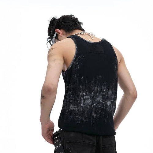 Load image into Gallery viewer, Summer Distressed Slim Fit Vest Niche Sleeveless Tie Dyeing New Fashion Male Tank Tops Contrast Color Casual 24E1293
