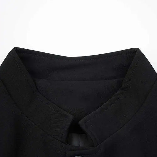 Load image into Gallery viewer, Women Black Ribbon Color-block Big Size Blazer New Stand Collar Long Sleeve Jacket Fashion Tide Spring Autumn 2025 CPG2037
