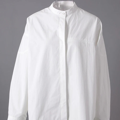 Load image into Gallery viewer, Women Black Brief Big Size Elegant Blouse New Stand Collar Long Sleeve Shirt Fashion Tide Spring Autumn 2025 1DH8347
