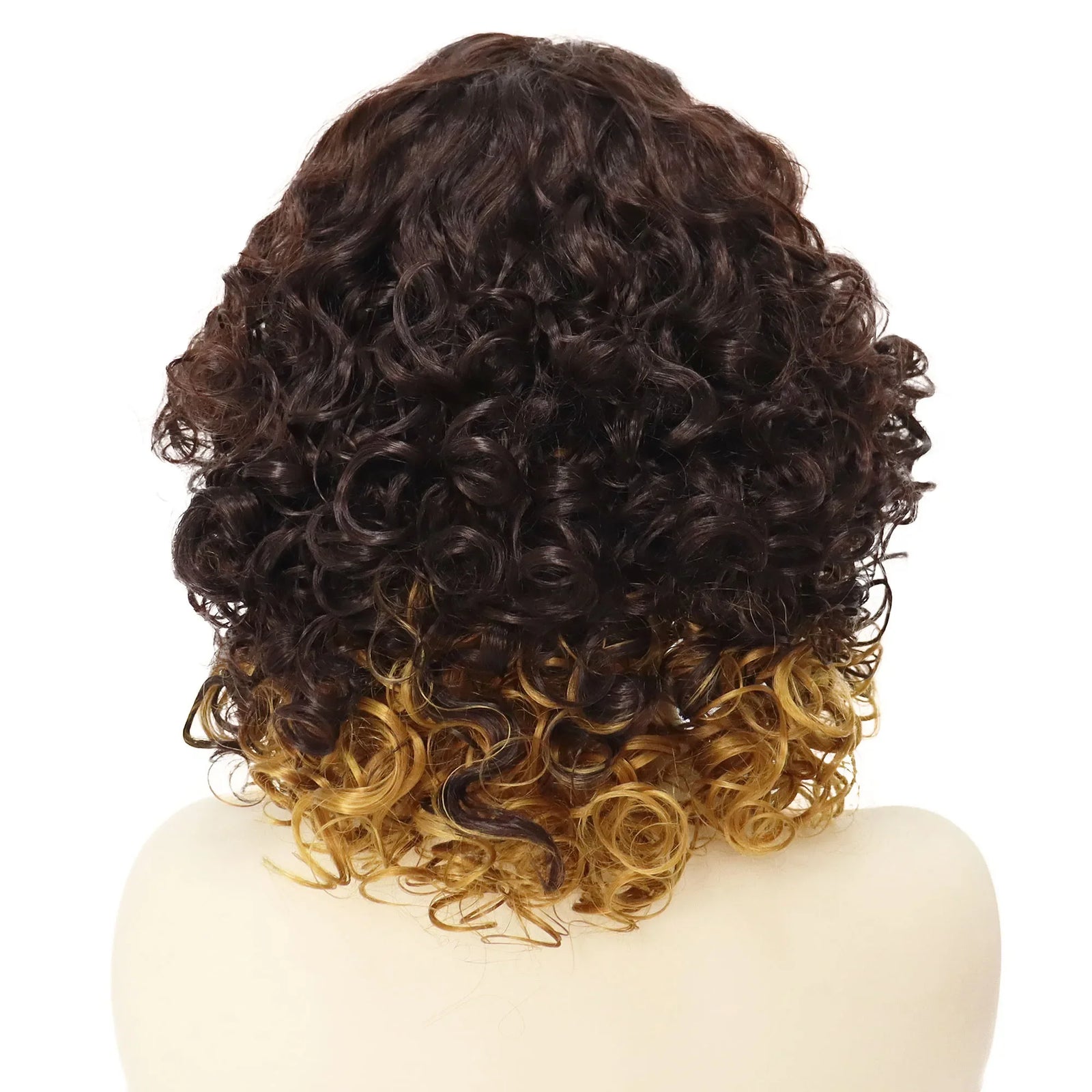 Synthetic Afro Kinky Curly Wigs for Black Women Highlight Wig Bob Brown Wig Curlys African Style Natural African Wig