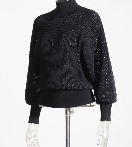 Loose Sheer Minimalsit Knit Sweaters for Women High Neck Long Sleeves Basics Sweater Female Fashion Clothing New