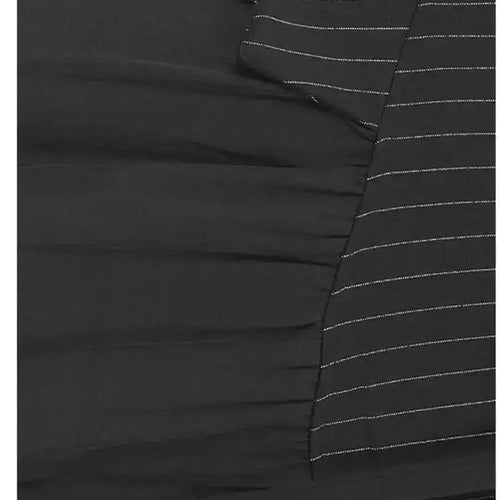 Load image into Gallery viewer, Women Black Striped Drawstring Big Size Knee-Length Dress New Lapel Long Sleeve Fashion Tide Spring Autumn 2025 1DH9966
