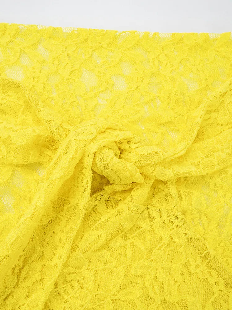 Sexy Slim Fit Women's  Two-piece Set Patchwork Irregular Lace Top And Fashion Short Skirt Two-piece Set Ladies Outfits