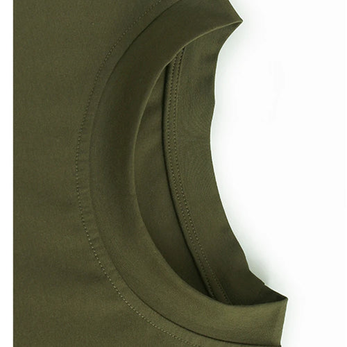 Load image into Gallery viewer, Women Army Green Pleated Hem Big Size Midi Dress New Round Neck Short Sleeve Fashion Tide Spring Summer 2025 1DJ0781
