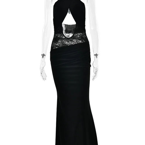 Load image into Gallery viewer, Sexy Hanging Collar Hollowed Out Bodycon Party Club Evening Dress Women's Spring New 2025 Female Backless Long Dress
