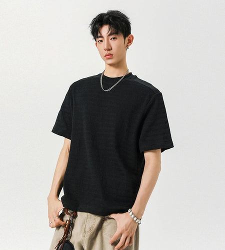 Men's T-shirts Short Sleeve New Summer Korean Style Round Neck Solid Color Simple Stylish Pullover Male Casual Tops 9W1939