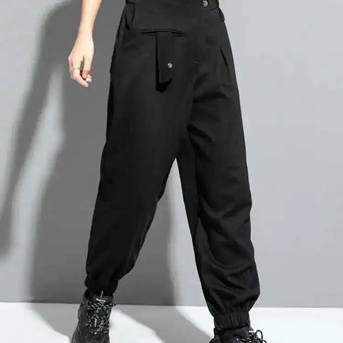 Load image into Gallery viewer, High Elastic Waist Black Irregular Long Harem Pants New Loose Fit Trousers Women Fashion Tide Spring Autumn 2025 1DF1325
