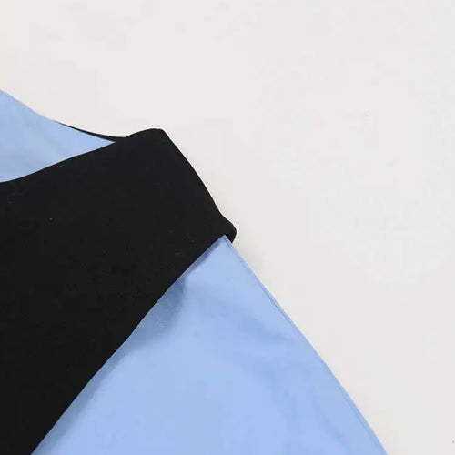 Load image into Gallery viewer, Women Blue Color-block Big Size Long Dress New Round Neck Long Sleeve Loose Fit Fashion Tide Spring Autumn 2025 1DH5325
