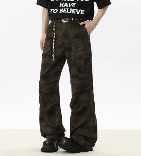 Men's Denim Pants New American High Street Straight Leg Jeans Print Niche Design Summer Handsome Menwear 2025 9W1532