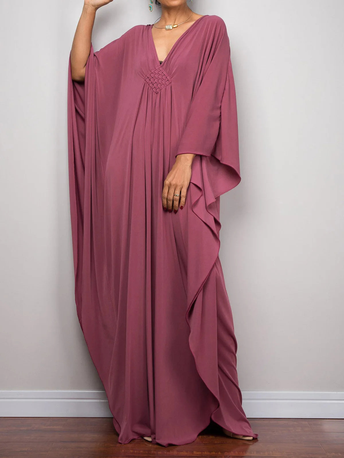 Greek Goddess Long Dress Batwing Sleeve Tunic Beach Cover Up Cover-ups Beach Dress Beach Wear Beachwear Kaftan Maxi Dress V4427