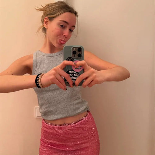 Load image into Gallery viewer, Sequin Summer Beach Sexy Skirt Women Elegant Sparkle High Waist A-line Skirts Female Pink Vacation Club Party Skirt
