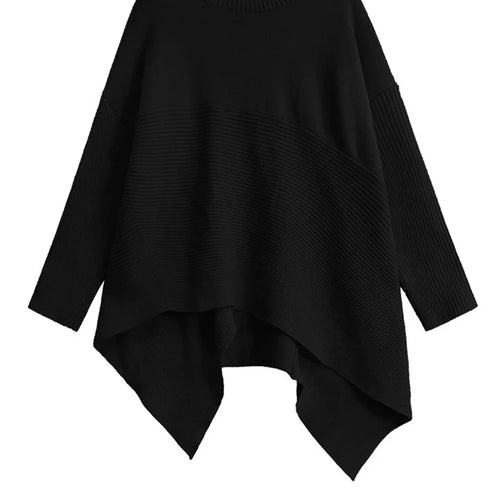 Load image into Gallery viewer, Red Irregular Big Size Knitting Sweater Turtleneck Long Sleeve Women Pullovers New Fashion Tide Spring Autumn 2025 1DH9445
