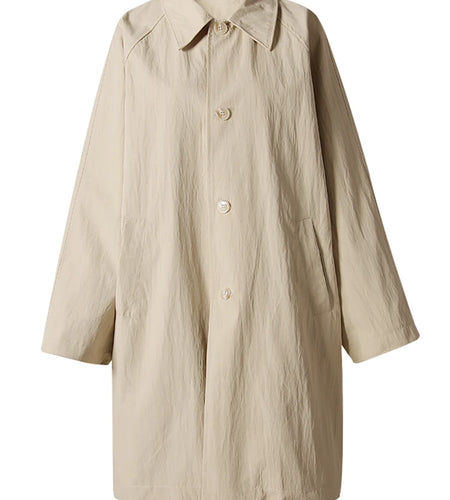 Women Khaki Metal Shaped Big Size Long Trench New Lapel Long Sleeve Windbreaker Fashion Tide Spring Autumn 2025 CPG2854