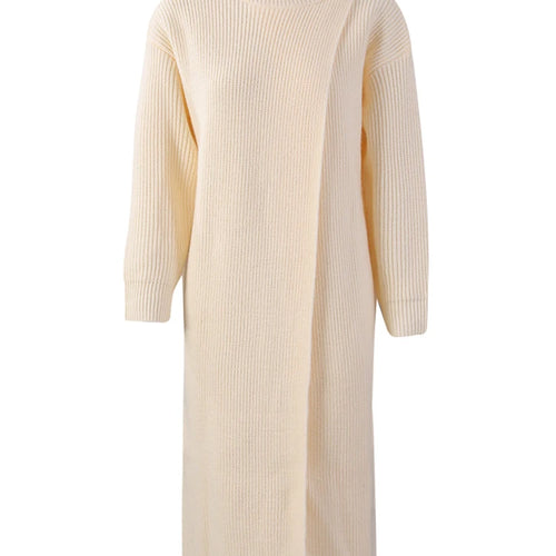 Load image into Gallery viewer, Women Orange Knitting Long Slit Big Size Dress New Turtleneck Long Sleeve Loose Fit Fashion Spring Autumn 2025 1DE5886
