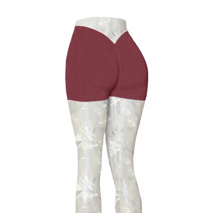 Nylon Back V Butt Yoga Shorts Women High Waist Fitness Workout Gym Running Scrunch Leggings Trousers Jogging Athletic Wear