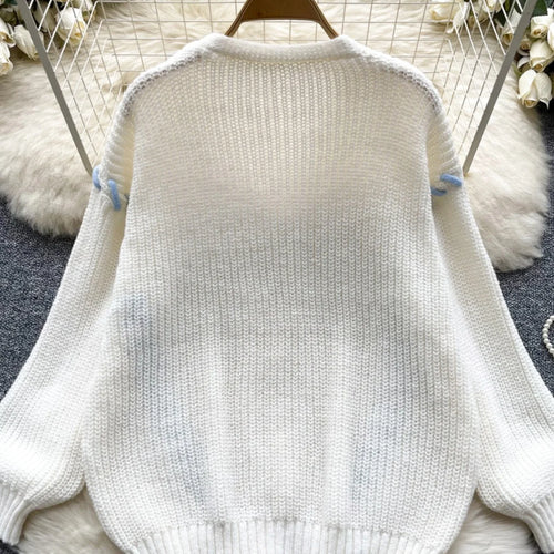 Load image into Gallery viewer, 2024 New Autumn Winter Black Beige Single Breasted Cardigan Sweater Women Thick V Neck Casual Long Sleeved Knitted Top Versatile
