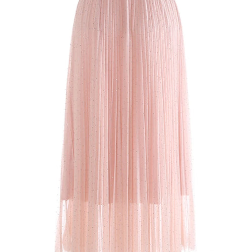 Load image into Gallery viewer, High Elastic Waist Black Pleated Rhinestones Shining Half-body Skirt Women Fashion Tide New Spring Autumn 2025 1DJ1271
