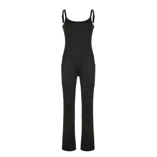 Load image into Gallery viewer, Spaghetti Strap Skinny Sporty Chic Jumpsuit Women Sleeveless Streetwear Solid One Piece Body Gym Clothes Rompers New
