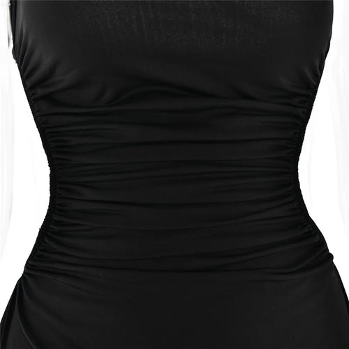 Load image into Gallery viewer, One Shoulder Diagonal Collar Backless Sexy Maxi Dress For Women Robe Fashion Off-shoulder Sleeveless High Split Dress
