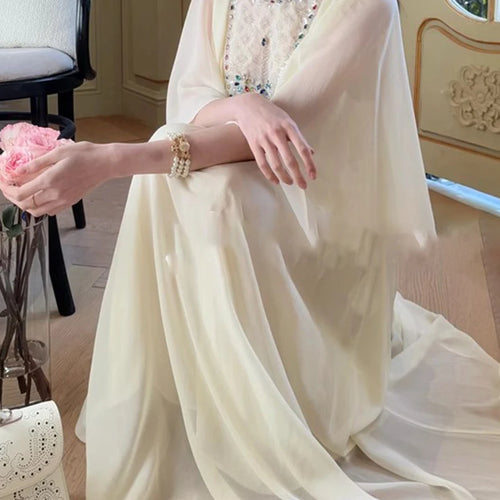 Load image into Gallery viewer, Spliced Diamonds Loose Dresses For Women O Neck Short Sleeve High Waist Temperament Dress Female Fashion Style New
