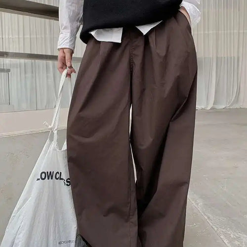 Load image into Gallery viewer, High Elastic Waist Coffee Pocket Brief Long Wide Leg Pants New Trousers Women Fashion Tide Spring Autumn 2025 1DH8354

