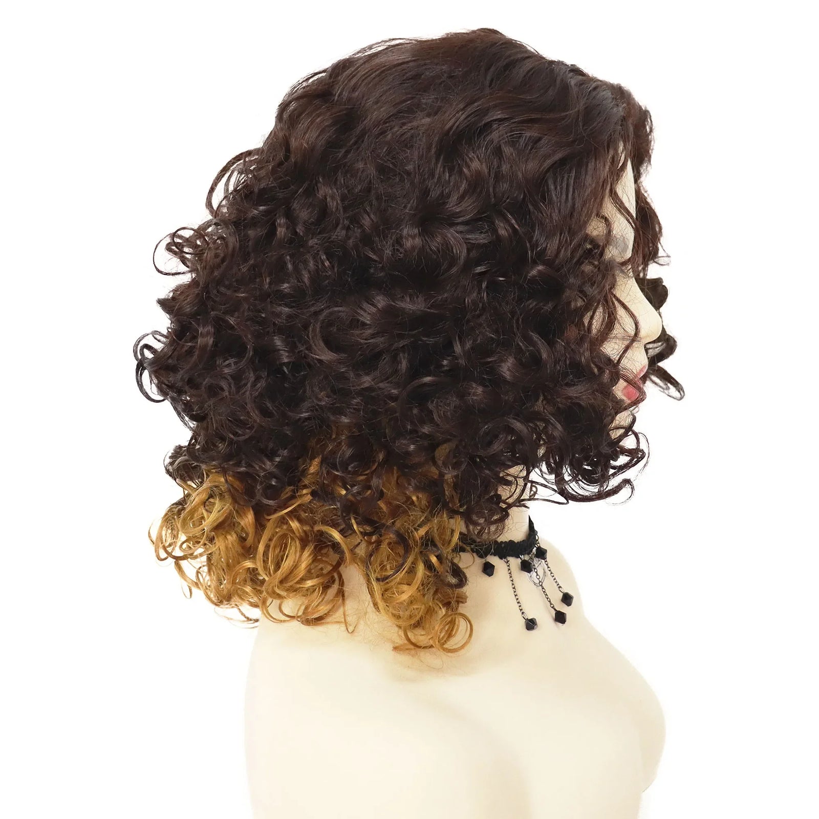 Synthetic Afro Kinky Curly Wigs for Black Women Highlight Wig Bob Brown Wig Curlys African Style Natural African Wig