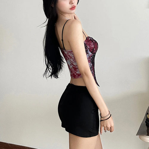 Load image into Gallery viewer, y2k Corset Top Women Summer Lace Patchwork Spaghetti Strap Sleeveless Camisole Vest 2000s Aesthetic Clothing Streetwear
