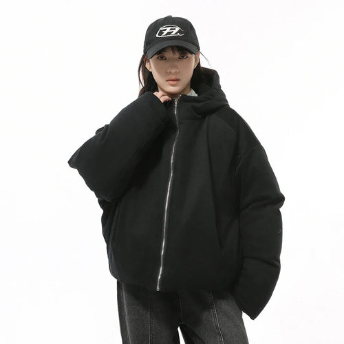 Load image into Gallery viewer, Men&#39;s Padded Jackets Hooded Korean Style Zipper Thickened Coats Solid Color Casual Simpl Short Male Cotton Tops 2024 9C9332
