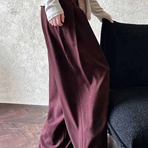 Load image into Gallery viewer, High Waist Wine Red Brief Pleated Long Wide Leg Elegant Pants New Trousers Women Fashion Tide Spring Autumn 2025 1DH6980
