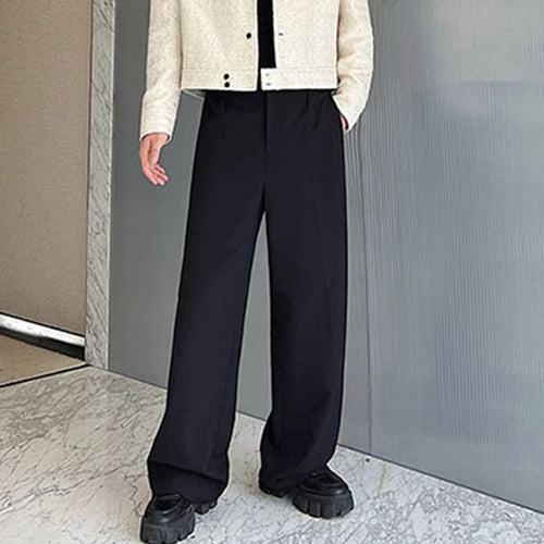 Load image into Gallery viewer, Men&#39;s Suit Pants Solid Color Niche Design Korean Style Casual Straight Elastic Waist Versatile Trousers 9C2269
